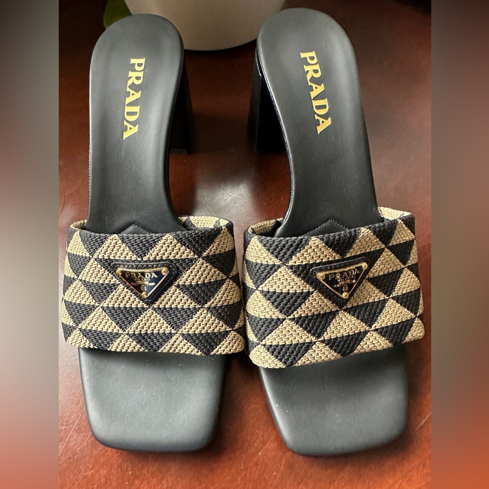 Prada Block Heel Sandals